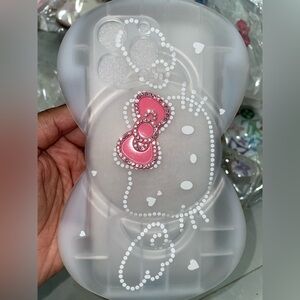 Frosted Pink Bow Phone Case
